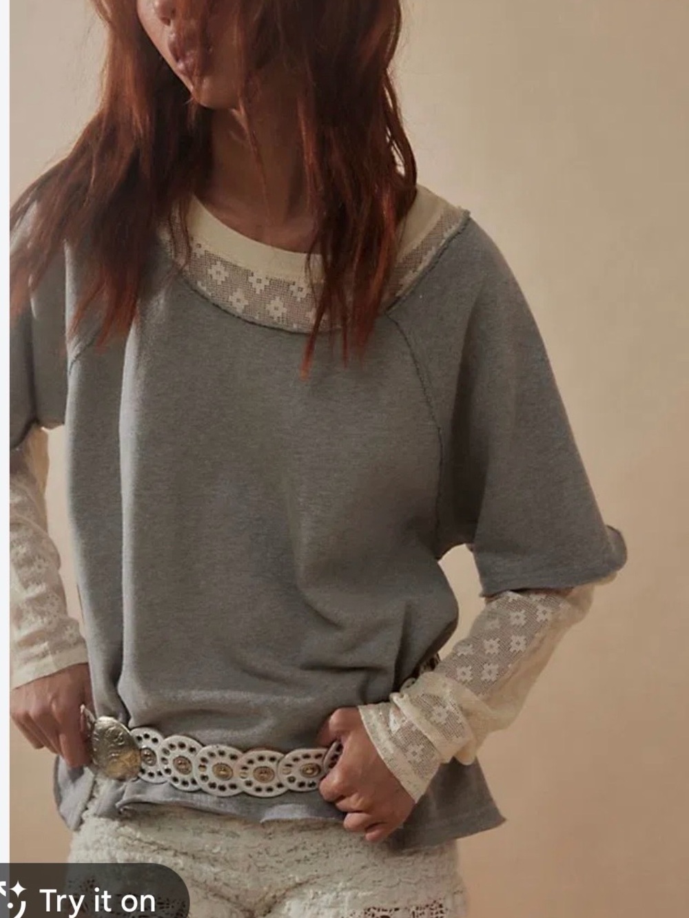 We The Free Free People Lace Layering Top